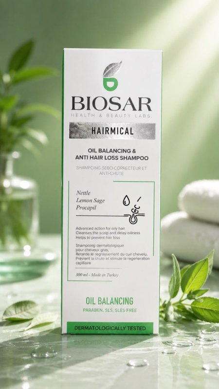 Biosar hairmical oil balancing & anti hair loss shampoo