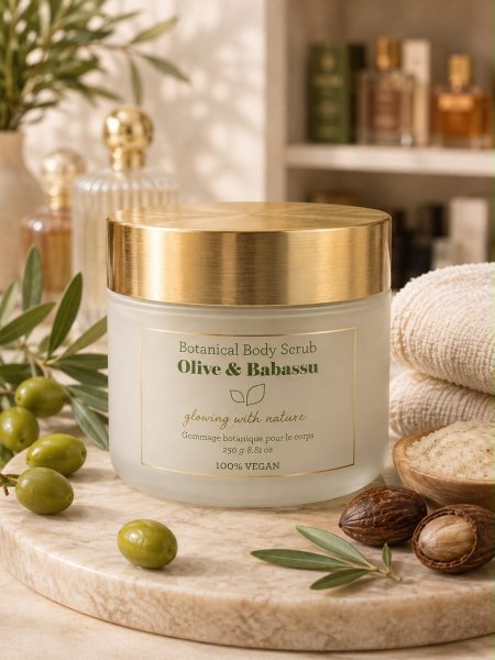 Laline botanical body scrub with olive oil