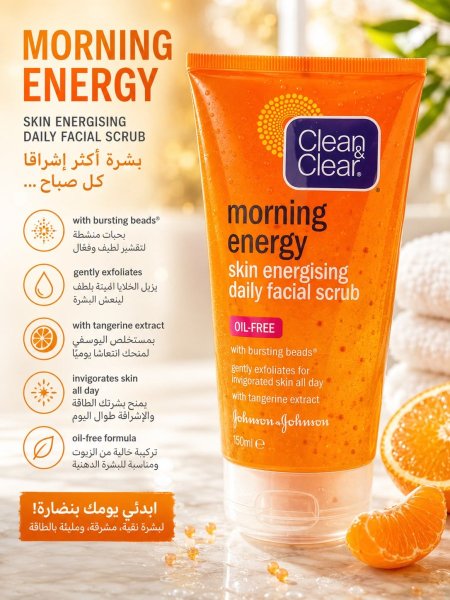 كلين اند كلير غسول مقشر يومي للوجه -clean & clear morning energy